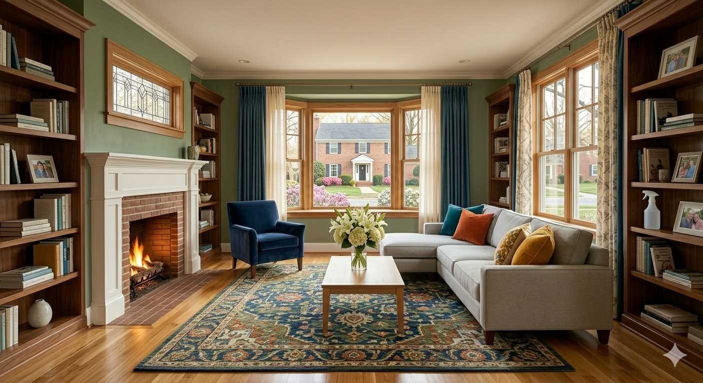 Freshly cleaned living room