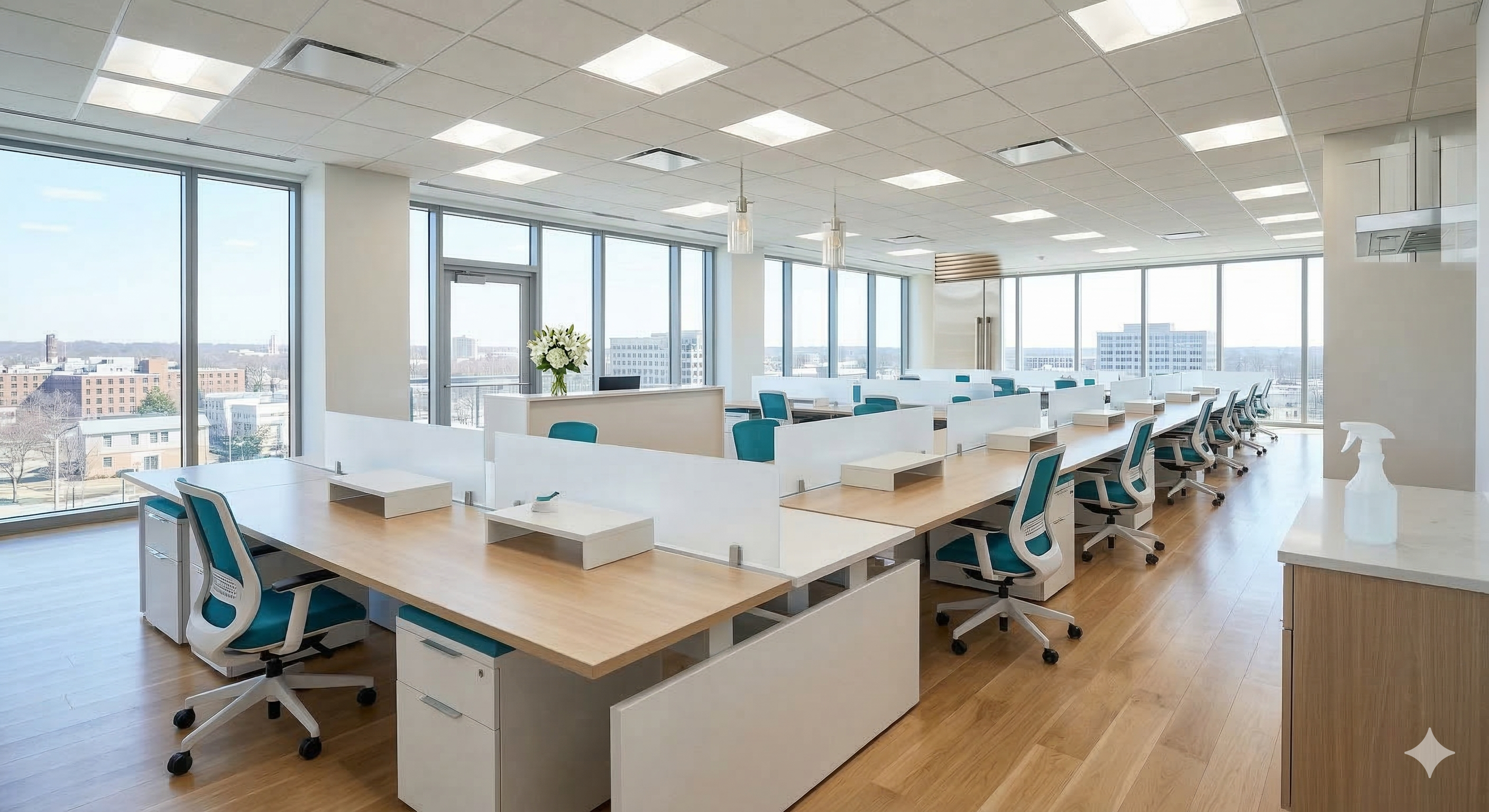 Clean modern office space